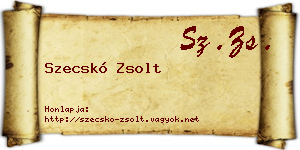 Szecskó Zsolt névjegykártya