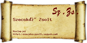 Szecskó Zsolt névjegykártya